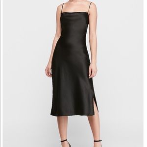 Express Satin Cowl Neck Midi Slip Dress black M